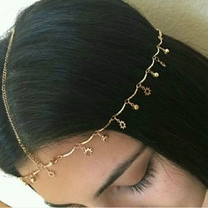 Gold Draped Charm Head Chain